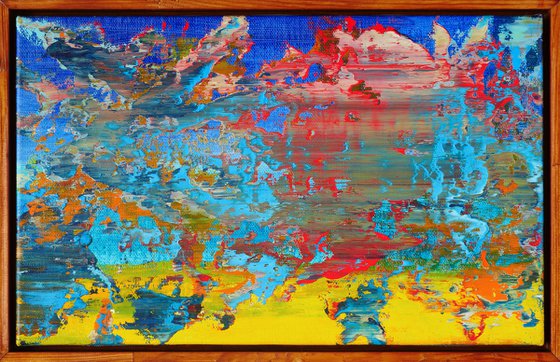 25x40 cm  Framed Small Abstract Painting Original Oil Painting Canvas Art