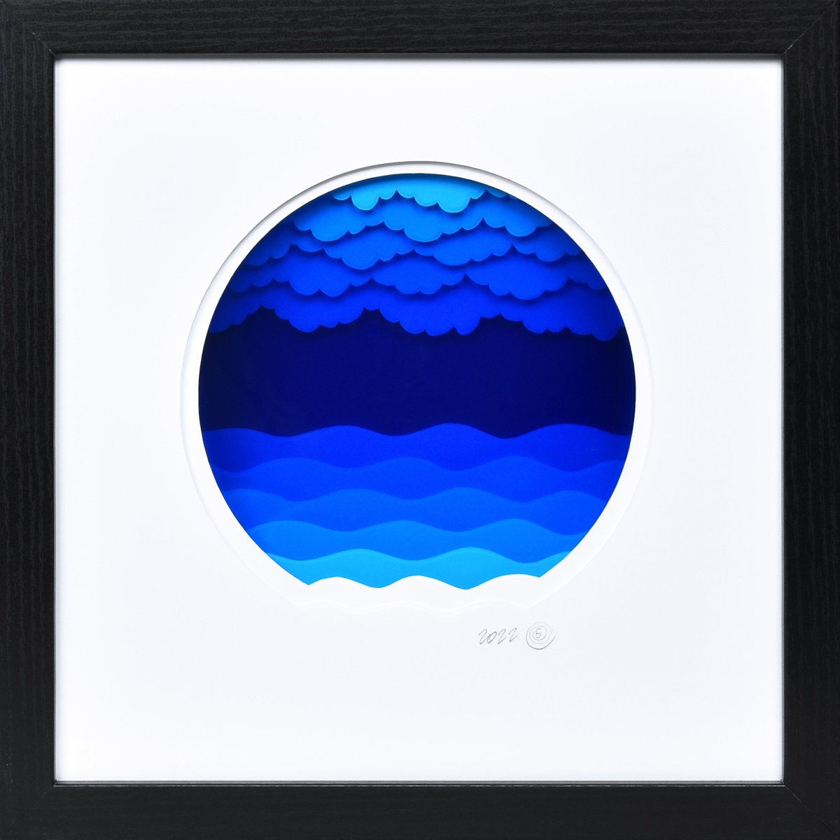 Landscape Sculpture By Olga Skorokhod, 10 X 10", Stormy Pacific Ocean, Original Artwork