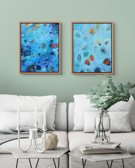 Abstract Works on Paper, Set of Two