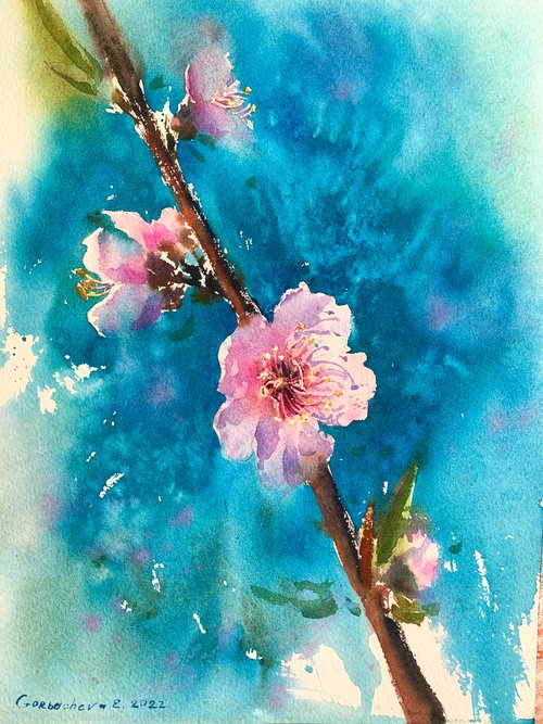 Almond flowers #4 by Eugenia Gorbacheva