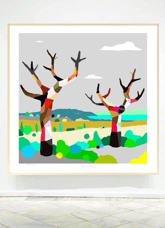 "The Crane-Trees" (Los árboles-grúa) (pop art, landscape)