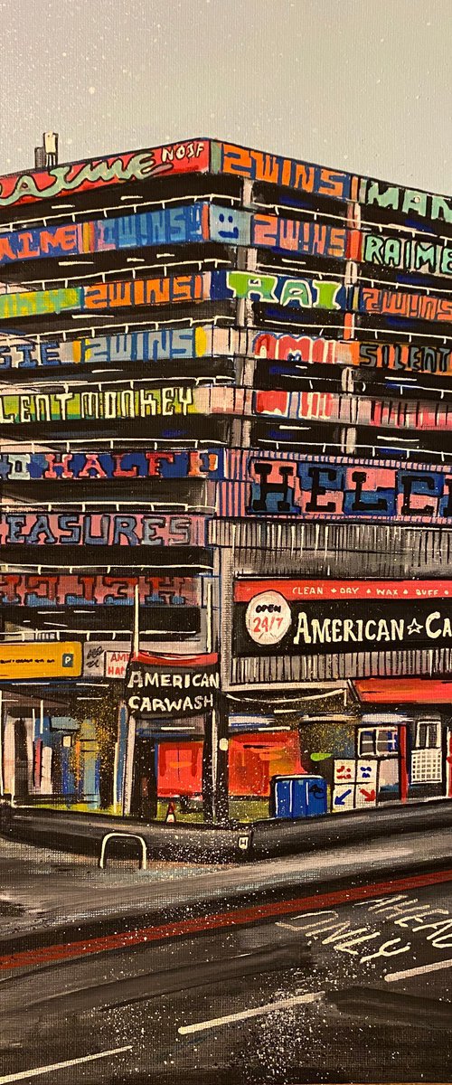 Car Park  - original  on canvas board by John Curtis