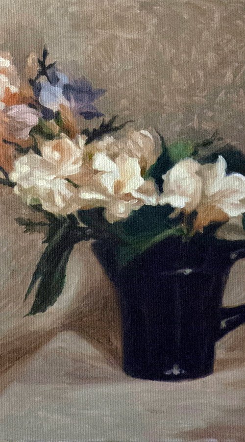 Freesias and Gardenias by Radosveta Zhelyazkova