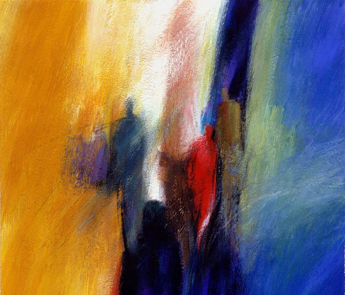 Get together,Original acrylic painting on canvas.( 60)x(50)c.m.Ready to hang by Mahtab Alizadeh