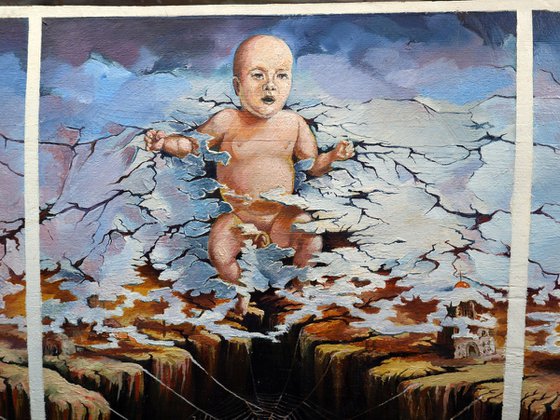 “The Exodus”Triptych on Wood