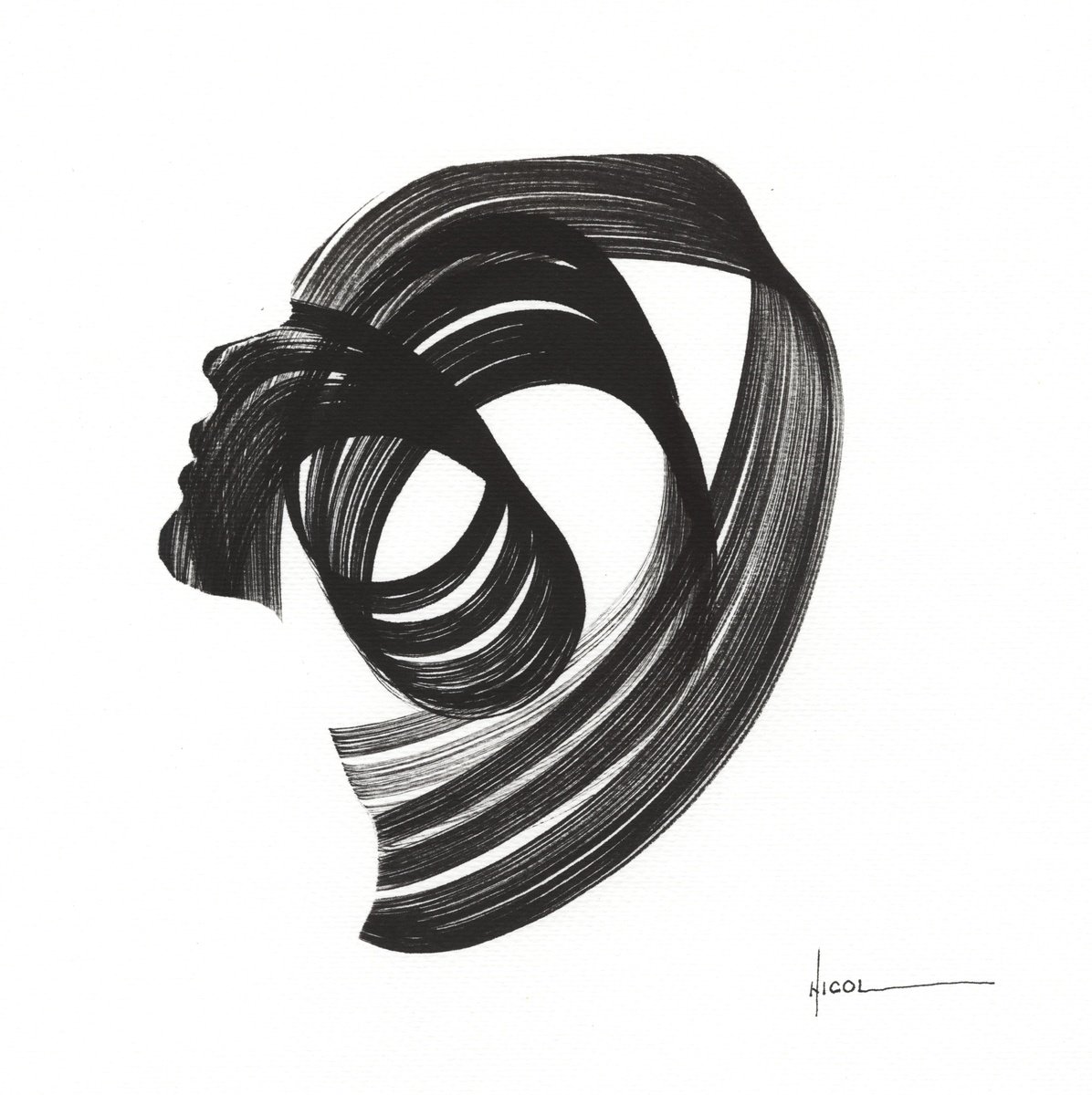 Expressive Ink Drawing , Woven Echo By Nicol Vacaru, 11 X 11, Artwork For Sale On Artfinder
