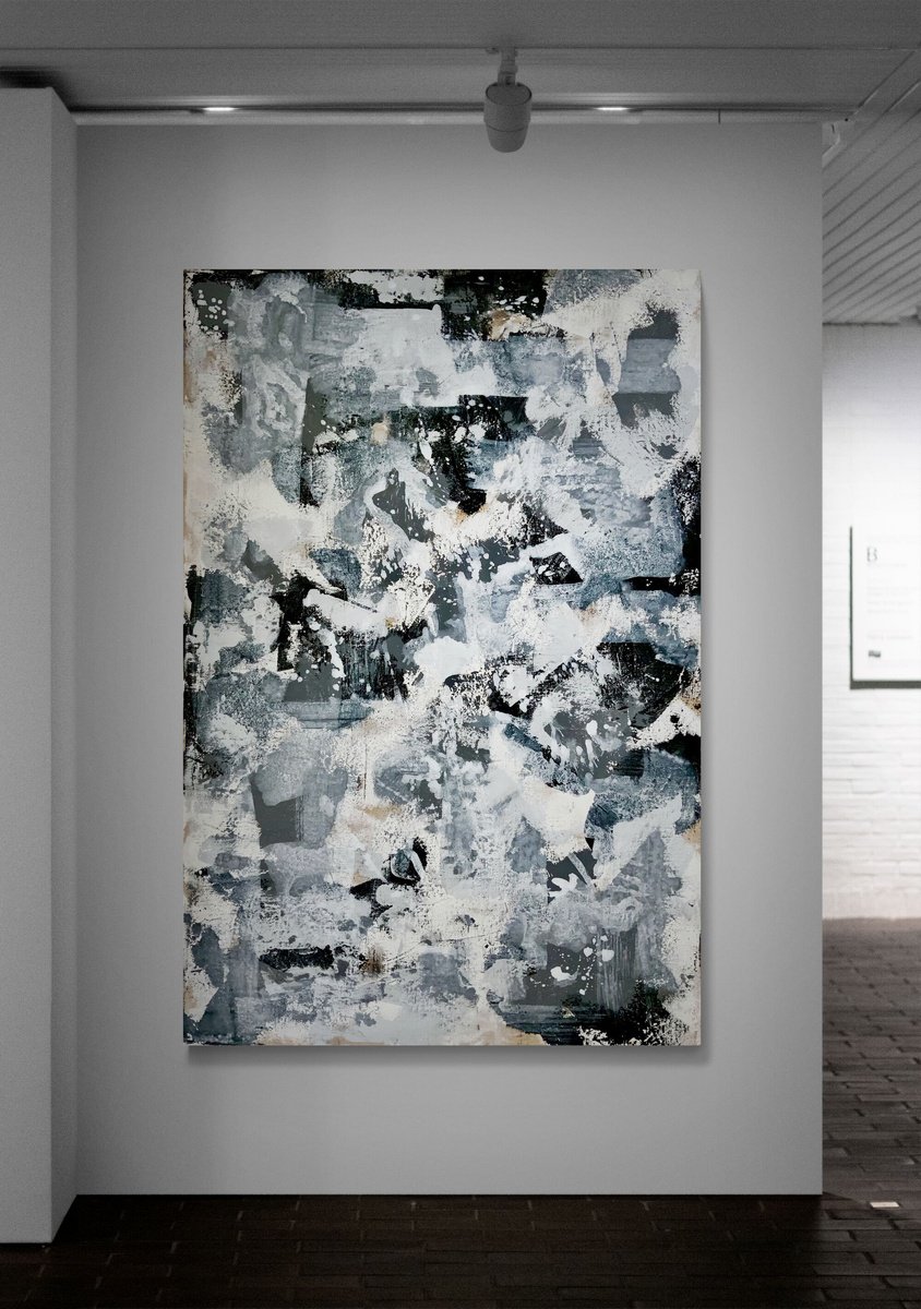 Abstraction No. 18020 black & white XXL by Anita Kaufmann