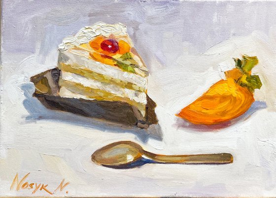 Cake and Persimmon