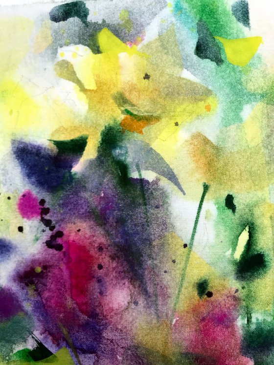 Yellow roses.  one of a kind, original watercolor