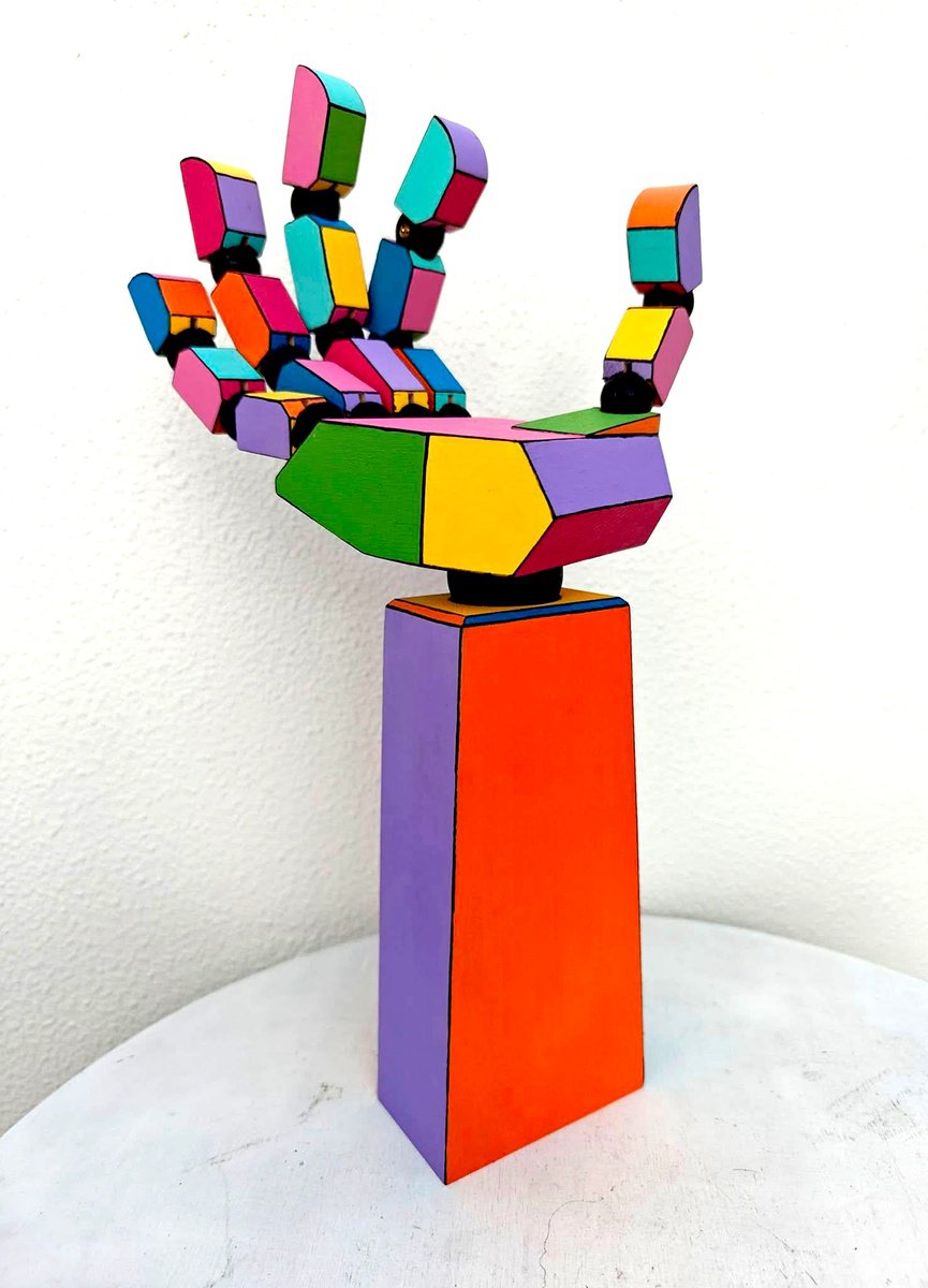 Urban And Pop Portrait Wood Sculpture By Vio Valova, 4 X 12", Ciber Hand, Original Artwork
