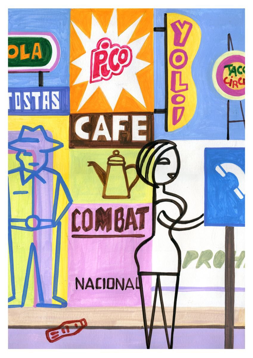 Urban And Pop Acrylic Painting , Lapaz_Mexico-08 By Andre Baldet, 13 X 18, Artwork For Sale On Artfinder