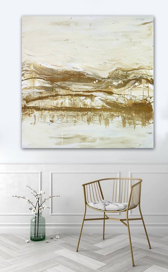 Gold Mountain Abstract 1 Large Japanese inspired