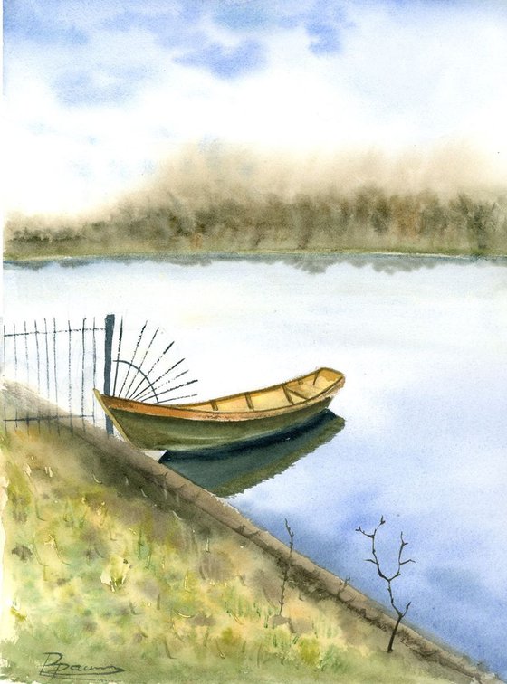 Landscape with boat