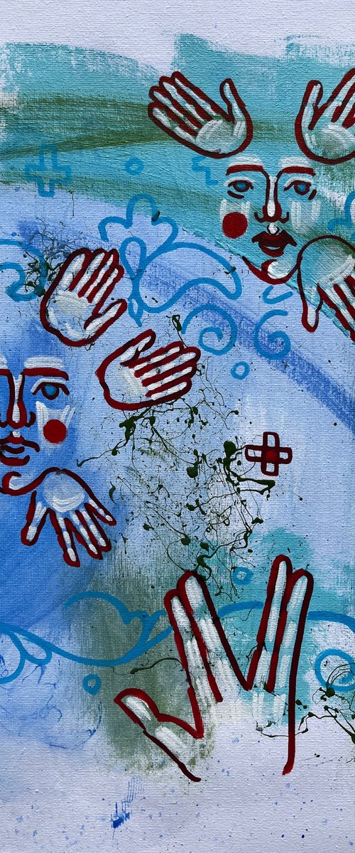 Abstract faces painting by Yuliia Chaika