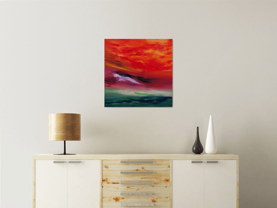 Sky Element II, 60x60 cm, Deep edge, Original abstract painting, oil on canvas