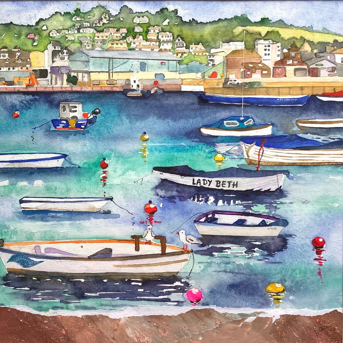 Teignmouth Back Beach Boats by Bee Inch