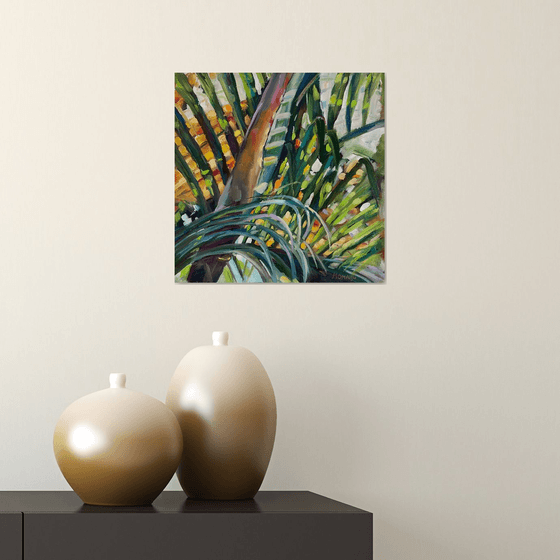 Golden Light Through the Palm