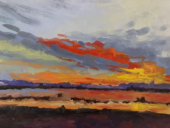 sunset over yuba county