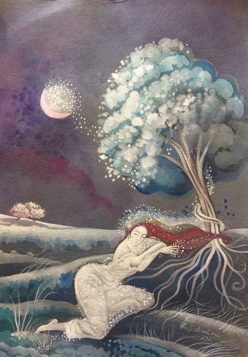Pink Moon on a Magic Night by Phyllis Mahon