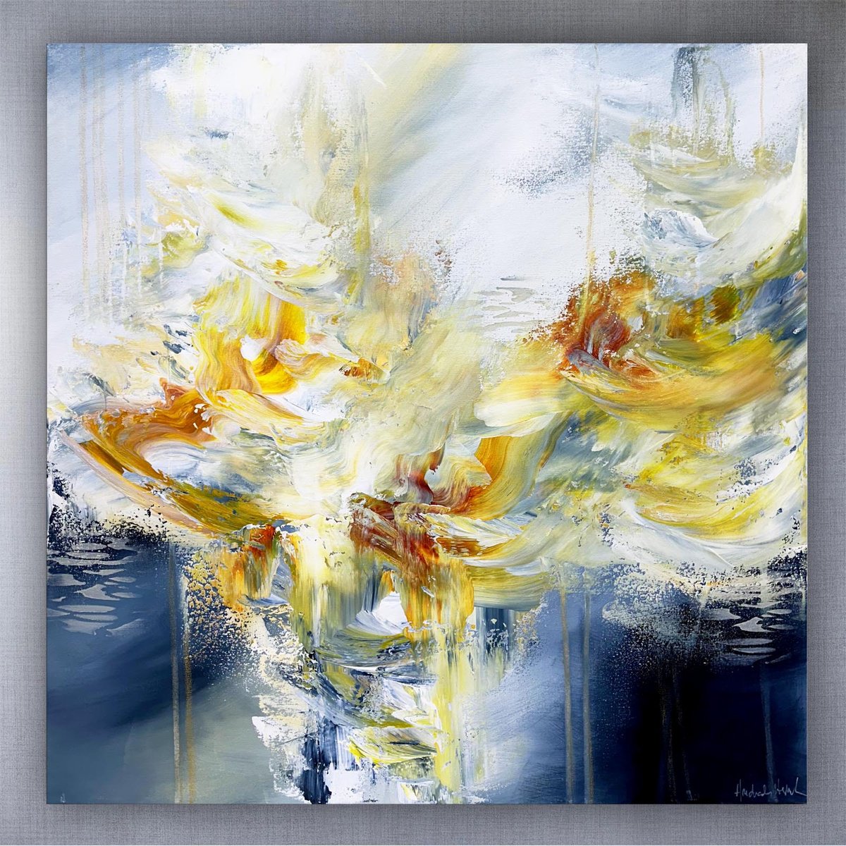 Abstract Acrylic Painting By Andrada Anghel, 30 X 30, A Playful Dance, Original Artwork