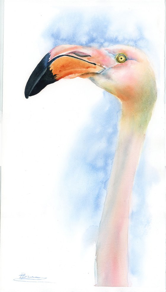 Flamingo  -  Original Watercolor Painting