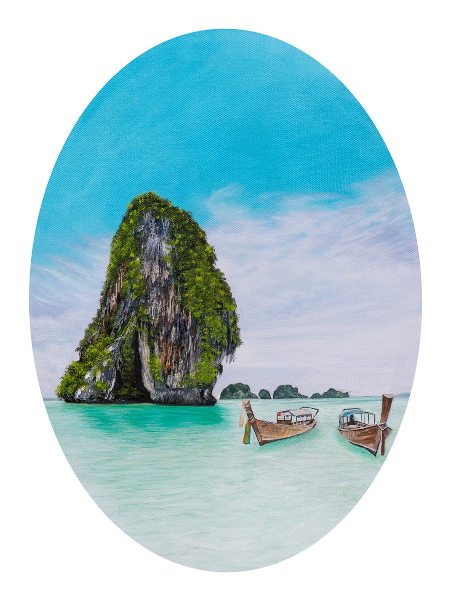 Thailand Railay Beach By Simona Nedeva, 12 X 16, Artwork For Sale On Artfinder
