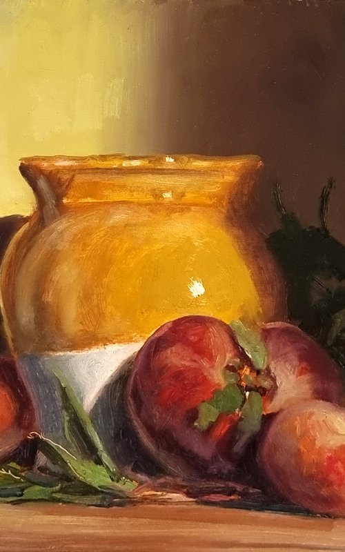 Pêches et Pichet Jaune by Pascal Giroud