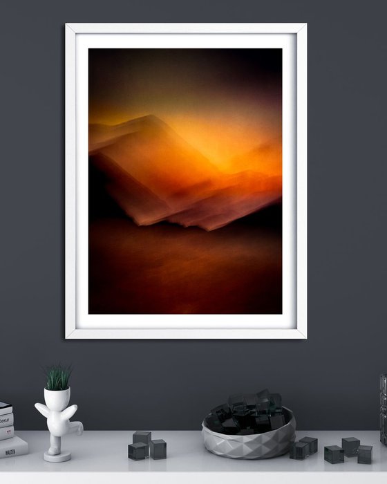 Red Cuillin Fire   - Abstract landscape on canvas