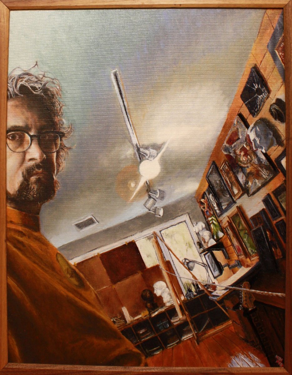 Expressive Portrait Oil Painting By Michael E. Voss, 16 X 20", From The Diminishing Point, Original Artwork