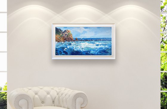 Manarola Cinque Terre Oil Painting on Canvas