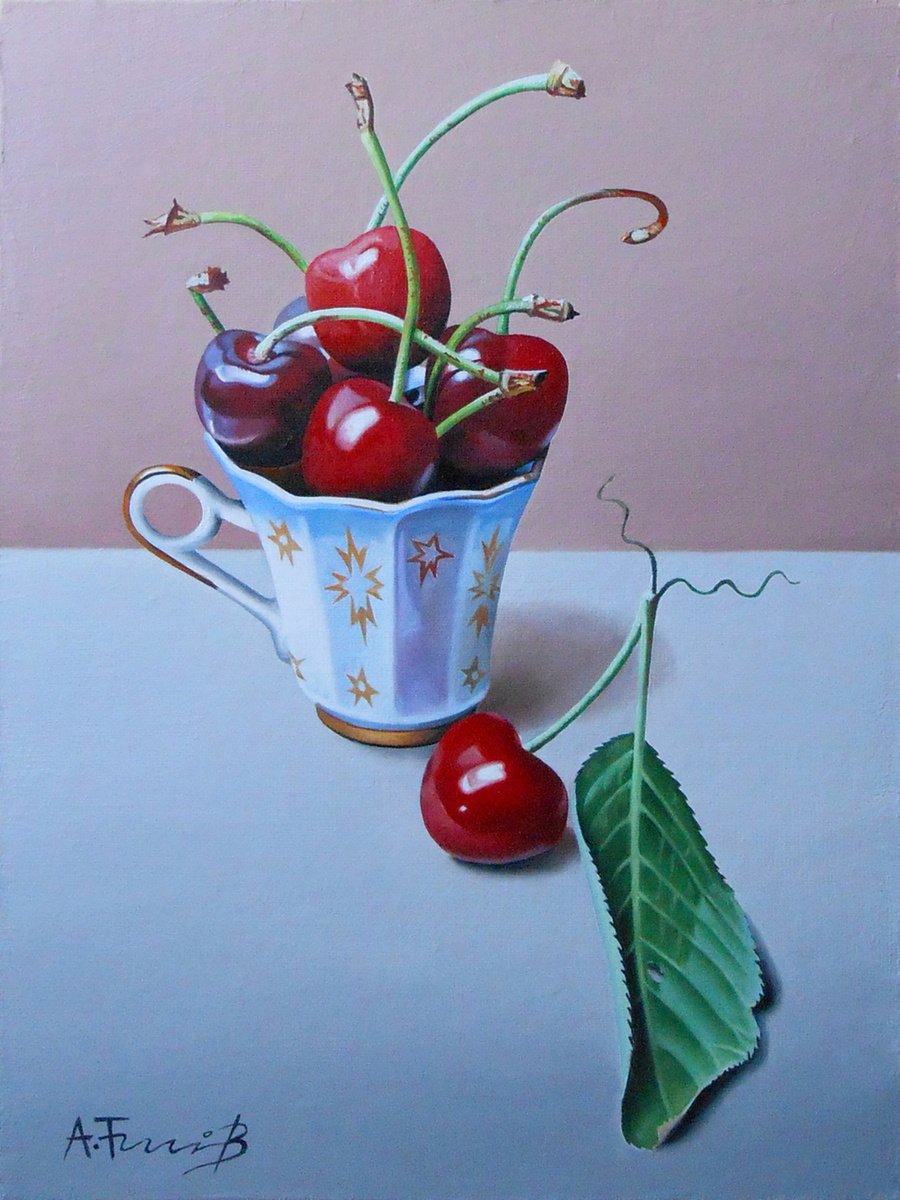 Cherries in a Cup by Alexander Titorenkov