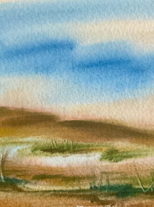 Blue sky over the heath by Samantha Adams