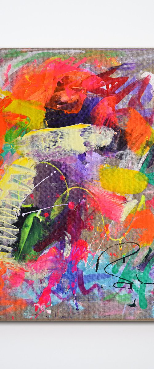 Shooting Star 50x40cm. / 19" x 15" / colorful abstract painting (2020) by Sebastian Merk