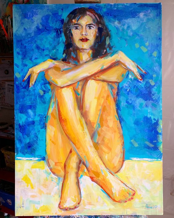 Girl on the beach-(100x70cm)