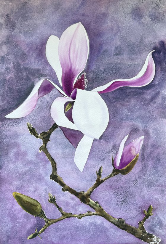 Set of 2 Wild Pink magnolia