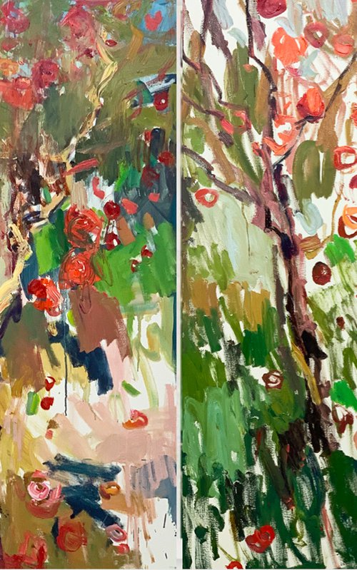 An orchard. Diptych by Lilia Orlova-Holmes