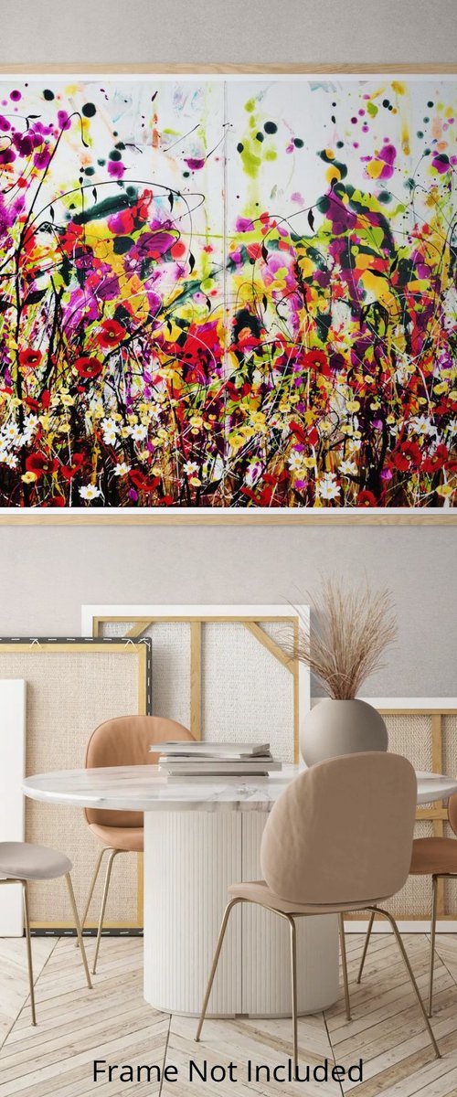 Buttercup Bloomrush Floral Landscape by Angie Wright