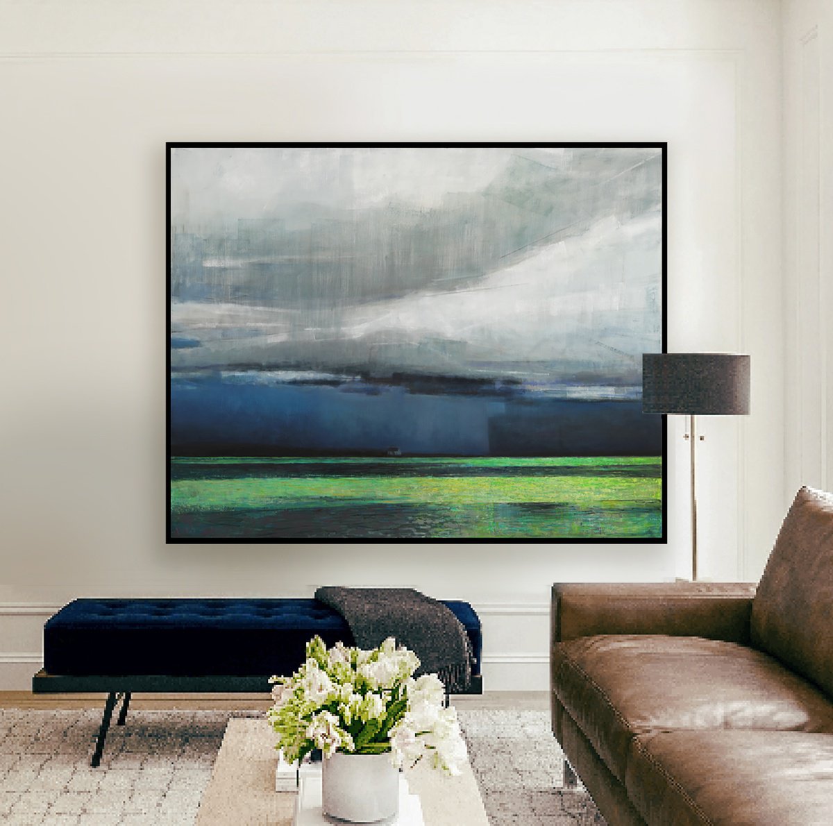 Ocean Storm 60x48 inch Contemporary Art Abstract by Bo Kravchenko by Bo Kravchenko