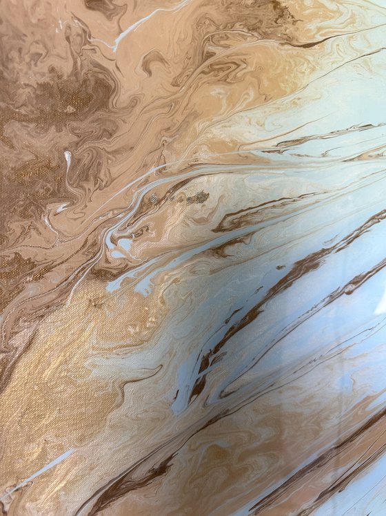 Sahara - Gold Blue Desert Abstract.