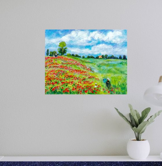 Poppy fields in summer