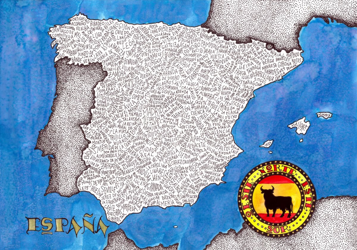 Spain Word Map by Terri Kelleher