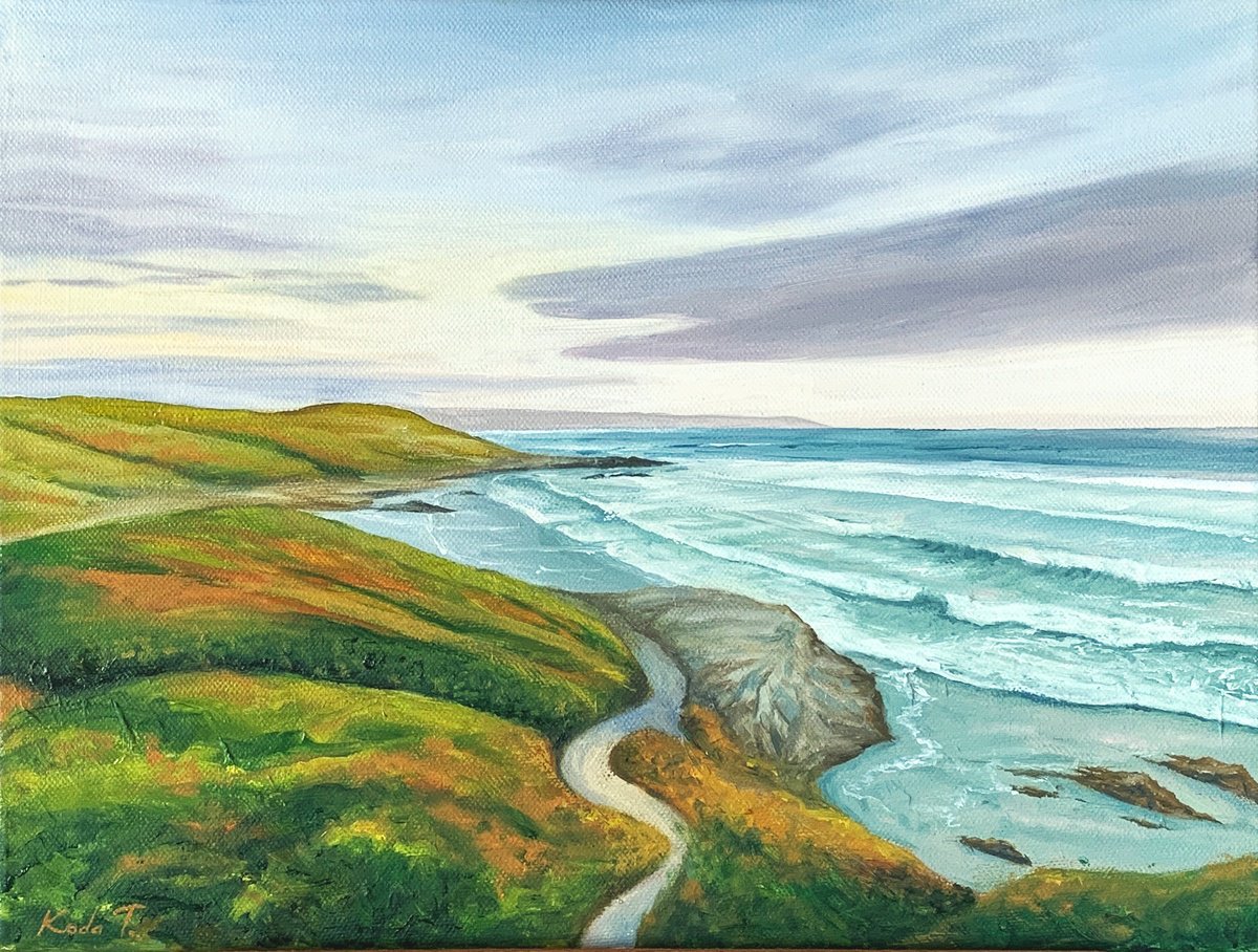 Impressionistic Landscape Oil Painting By Tetiana Koda, 16 X 12", Beach Scene, Original Artwork