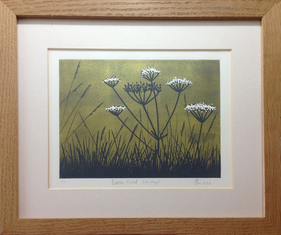 Golden Field stage print, framed