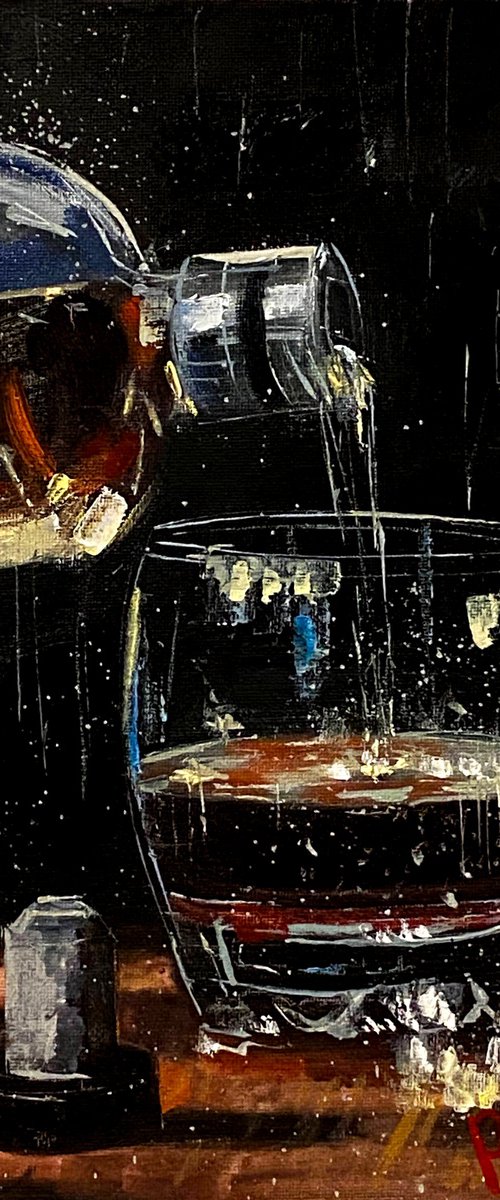 wine glasses with bottle #4 by Paul Cheng