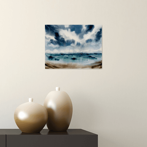 Abstract seascape painting