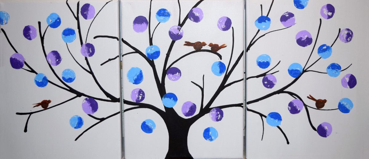 Abstract Acrylic Painting By Stuart Wright, 48 X 20", Birds Of Reflection, Original Artwork