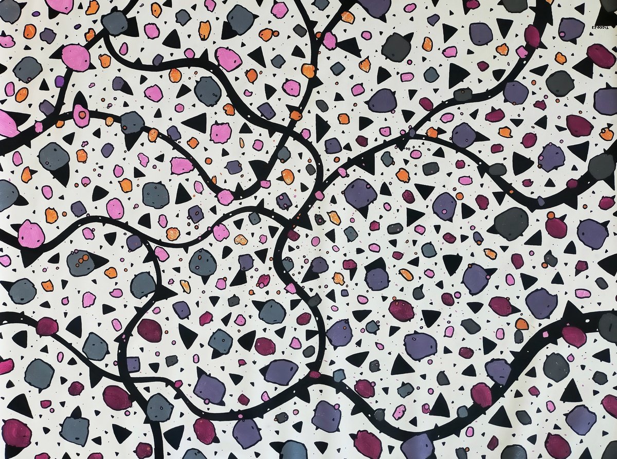 Abstract Acrylic Painting By Riccardo Ticco Capparella, 56 X 42", Sound And Vision #5, Original Artwork