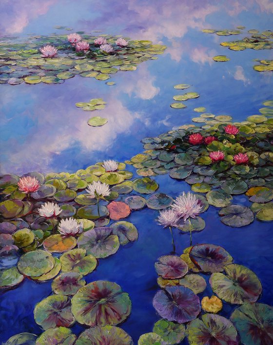 "Water lilies on the water"