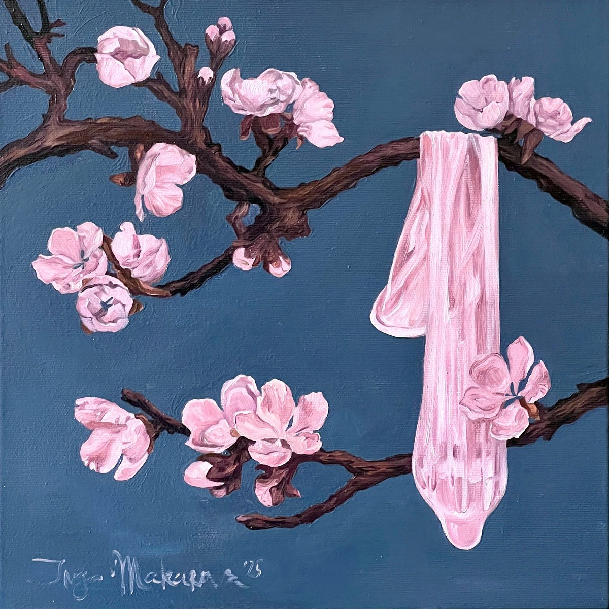 Expressive Still Life Oil Painting By Inga Makarova, 12 X 12, Spring Vibes 2, Original Artwork