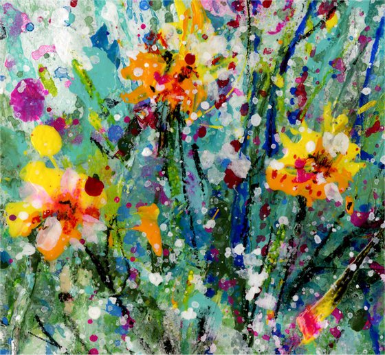 Sweet Memories 1 - Abstract Flower painting by Kathy Morton Stanion